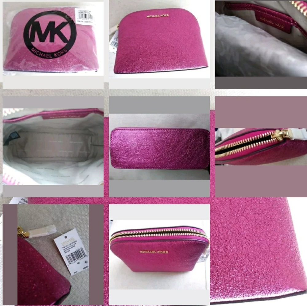 MK leather travel pouch